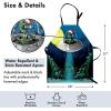 Ambesonne Multicolor Aprons(Navy Green)