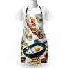 Ambesonne Multicolor Aprons(Orange Seafoam Dark Teal)