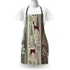 Ambesonne Multicolor Aprons(Raspberry and Sage Green)
