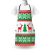 Ambesonne Multicolor Aprons(Red Green White)