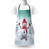 Ambesonne Multicolor Aprons(Teal Red White)