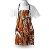 Ambesonne Multicolor Aprons(Umber Pale Brown White)