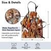 Ambesonne Multicolor Aprons(Umber Pale Brown White)