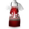 Ambesonne Multicolor Aprons(White Red)