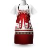 Ambesonne Multicolor Aprons(White Red)
