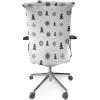 Ambesonne Nordic Office Chair Cover, Christmas Pine Trees Snowflakes Noel Winter North Holiday Celebration Graphic Art, Stretchable Decorative Universal Size High Back Printed Slipcover, Charoal White