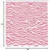 Ambesonne Pink Shower Curtain, Zigzag Look Pattern of Continuous Diamond Motifs Abstract Bohemian Print, Cloth Fabric Bathroom Decor Set with Hooks, 69″ W x 70″ L, Pale Fuchsia Soft Pink(Pastel Pink White)
