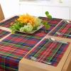 Ambesonne Plaid Table Runner & Placemats, Caledonia Scottish Traditional Pattern Tartan Motif Abstract Squares Ornate, Set for Dining Table Decor, Placemat 4 pcs + Runner 16″x72″, Burnt Sienna Green