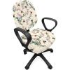 Ambesonne Snow Office Chair Cover, Winter Clothes Pattern Sweater Socks Hat and Scarf Christmas Season Print, Stretchable Decorative Universal Size High Back Printed Slipcover, White Coral Sky Blue(Ivory Multicolor)