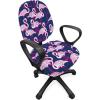 Ambesonne Snow Office Chair Cover, Winter Clothes Pattern Sweater Socks Hat and Scarf Christmas Season Print, Stretchable Decorative Universal Size High Back Printed Slipcover, White Coral Sky Blue(Pink Blue)