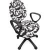 Ambesonne Snow Office Chair Cover, Winter Clothes Pattern Sweater Socks Hat and Scarf Christmas Season Print, Stretchable Decorative Universal Size High Back Printed Slipcover, White Coral Sky Blue(Charcoal Grey and White)