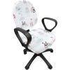 Ambesonne Snow Office Chair Cover, Winter Clothes Pattern Sweater Socks Hat and Scarf Christmas Season Print, Stretchable Decorative Universal Size High Back Printed Slipcover, White Coral Sky Blue(Multi Color)