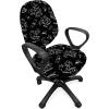 Ambesonne Snow Office Chair Cover, Winter Clothes Pattern Sweater Socks Hat and Scarf Christmas Season Print, Stretchable Decorative Universal Size High Back Printed Slipcover, White Coral Sky Blue(Grey Charcoal)