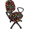 Ambesonne Snow Office Chair Cover, Winter Clothes Pattern Sweater Socks Hat and Scarf Christmas Season Print, Stretchable Decorative Universal Size High Back Printed Slipcover, White Coral Sky Blue(Charcoal Grey Multicolor)