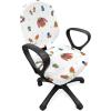 Ambesonne Snow Office Chair Cover, Winter Clothes Pattern Sweater Socks Hat and Scarf Christmas Season Print, Stretchable Decorative Universal Size High Back Printed Slipcover, White Coral Sky Blue(White Coral Sky Blue)
