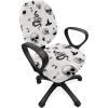 Ambesonne Snow Office Chair Cover, Winter Clothes Pattern Sweater Socks Hat and Scarf Christmas Season Print, Stretchable Decorative Universal Size High Back Printed Slipcover, White Coral Sky Blue(Coconut Charcoal Grey)