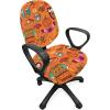 Ambesonne Snow Office Chair Cover, Winter Clothes Pattern Sweater Socks Hat and Scarf Christmas Season Print, Stretchable Decorative Universal Size High Back Printed Slipcover, White Coral Sky Blue(Burnt Sienna Cinnamon Vermilion)