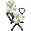 Ambesonne Snow Office Chair Cover, Winter Clothes Pattern Sweater Socks Hat and Scarf Christmas Season Print, Stretchable Decorative Universal Size High Back Printed Slipcover, White Coral Sky Blue(Lime Green)