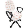 Ambesonne Snow Office Chair Cover, Winter Clothes Pattern Sweater Socks Hat and Scarf Christmas Season Print, Stretchable Decorative Universal Size High Back Printed Slipcover, White Coral Sky Blue(Blush White)