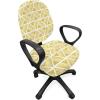 Ambesonne Snow Office Chair Cover, Winter Clothes Pattern Sweater Socks Hat and Scarf Christmas Season Print, Stretchable Decorative Universal Size High Back Printed Slipcover, White Coral Sky Blue(Yellow White)