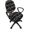 Ambesonne Snow Office Chair Cover, Winter Clothes Pattern Sweater Socks Hat and Scarf Christmas Season Print, Stretchable Decorative Universal Size High Back Printed Slipcover, White Coral Sky Blue(Grey and Charcoal)