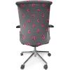 Ambesonne Squirrel Office Chair Cover, Christmas New Year Nature Pattern with Reindeers and Cardinal Birds Sketch Art, Stretchable Decorative Universal Size High Back Printed Slipcover, Brown White(Grey Pink)