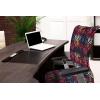 Ambesonne Squirrel Office Chair Cover, Christmas New Year Nature Pattern with Reindeers and Cardinal Birds Sketch Art, Stretchable Decorative Universal Size High Back Printed Slipcover, Brown White(Pink Blue)