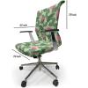 Ambesonne Squirrel Office Chair Cover, Christmas New Year Nature Pattern with Reindeers and Cardinal Birds Sketch Art, Stretchable Decorative Universal Size High Back Printed Slipcover, Brown White(Pink Emerald)