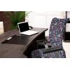 Ambesonne Squirrel Office Chair Cover, Christmas New Year Nature Pattern with Reindeers and Cardinal Birds Sketch Art, Stretchable Decorative Universal Size High Back Printed Slipcover, Brown White(Indigo Blue)