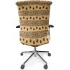 Ambesonne Squirrel Office Chair Cover, Christmas New Year Nature Pattern with Reindeers and Cardinal Birds Sketch Art, Stretchable Decorative Universal Size High Back Printed Slipcover, Brown White(Dark Brown)