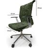 Ambesonne Squirrel Office Chair Cover, Christmas New Year Nature Pattern with Reindeers and Cardinal Birds Sketch Art, Stretchable Decorative Universal Size High Back Printed Slipcover, Brown White(Green Caramel)