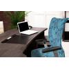 Ambesonne Squirrel Office Chair Cover, Christmas New Year Nature Pattern with Reindeers and Cardinal Birds Sketch Art, Stretchable Decorative Universal Size High Back Printed Slipcover, Brown White(Aqua Blue)