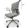 Ambesonne Squirrel Office Chair Cover, Christmas New Year Nature Pattern with Reindeers and Cardinal Birds Sketch Art, Stretchable Decorative Universal Size High Back Printed Slipcover, Brown White(Navy Coral)