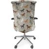 Ambesonne Squirrel Office Chair Cover, Christmas New Year Nature Pattern with Reindeers and Cardinal Birds Sketch Art, Stretchable Decorative Universal Size High Back Printed Slipcover, Brown White(Grey Brown)