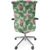 Ambesonne Squirrel Office Chair Cover, Christmas New Year Nature Pattern with Reindeers and Cardinal Birds Sketch Art, Stretchable Decorative Universal Size High Back Printed Slipcover, Brown White(Pink Emerald)