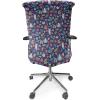 Ambesonne Squirrel Office Chair Cover, Christmas New Year Nature Pattern with Reindeers and Cardinal Birds Sketch Art, Stretchable Decorative Universal Size High Back Printed Slipcover, Brown White(Indigo Blue)