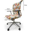 Ambesonne Squirrel Office Chair Cover, Christmas New Year Nature Pattern with Reindeers and Cardinal Birds Sketch Art, Stretchable Decorative Universal Size High Back Printed Slipcover, Brown White(Orange Sea Green White)