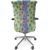 Ambesonne Squirrel Office Chair Cover, Christmas New Year Nature Pattern with Reindeers and Cardinal Birds Sketch Art, Stretchable Decorative Universal Size High Back Printed Slipcover, Brown White(Aqua Purple)