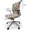 Ambesonne Squirrel Office Chair Cover, Christmas New Year Nature Pattern with Reindeers and Cardinal Birds Sketch Art, Stretchable Decorative Universal Size High Back Printed Slipcover, Brown White(Grey Brown)