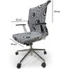Ambesonne Squirrel Office Chair Cover, Christmas New Year Nature Pattern with Reindeers and Cardinal Birds Sketch Art, Stretchable Decorative Universal Size High Back Printed Slipcover, Brown White(Navy White)