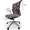 Ambesonne Squirrel Office Chair Cover, Christmas New Year Nature Pattern with Reindeers and Cardinal Birds Sketch Art, Stretchable Decorative Universal Size High Back Printed Slipcover, Brown White(Navy Blue)