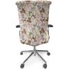 Ambesonne Squirrel Office Chair Cover, Christmas New Year Nature Pattern with Reindeers and Cardinal Birds Sketch Art, Stretchable Decorative Universal Size High Back Printed Slipcover, Brown White(Brown Beige)
