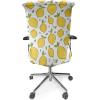 Ambesonne Squirrel Office Chair Cover, Christmas New Year Nature Pattern with Reindeers and Cardinal Birds Sketch Art, Stretchable Decorative Universal Size High Back Printed Slipcover, Brown White(Lime Green)