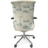 Ambesonne Squirrel Office Chair Cover, Christmas New Year Nature Pattern with Reindeers and Cardinal Birds Sketch Art, Stretchable Decorative Universal Size High Back Printed Slipcover, Brown White(Blue Beige)
