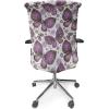 Ambesonne Squirrel Office Chair Cover, Christmas New Year Nature Pattern with Reindeers and Cardinal Birds Sketch Art, Stretchable Decorative Universal Size High Back Printed Slipcover, Brown White(Purple White)
