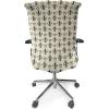 Ambesonne Squirrel Office Chair Cover, Christmas New Year Nature Pattern with Reindeers and Cardinal Birds Sketch Art, Stretchable Decorative Universal Size High Back Printed Slipcover, Brown White(Eggshell Mustard)
