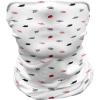 Ambesonne Unisex Multicolor Face and Neck Warmers(Red Black Ginkgo Leaves)