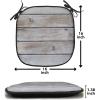 Ambesonne Vintage Christmas Chair Cushion Pads Set of 6, Snowy Winter Branches and Pine Cones Top View Rustic Vibes, Anti-Slip Seat Padding for Kitchen & Patio, 16″x16″, Ecru and Olive Green(Dimgray and Pale Purpleblue)