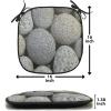 Ambesonne Vintage Christmas Chair Cushion Pads Set of 6, Snowy Winter Branches and Pine Cones Top View Rustic Vibes, Anti-Slip Seat Padding for Kitchen & Patio, 16″x16″, Ecru and Olive Green(Army Green Dark Eggshell)