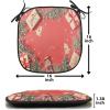Ambesonne Vintage Christmas Chair Cushion Pads Set of 6, Snowy Winter Branches and Pine Cones Top View Rustic Vibes, Anti-Slip Seat Padding for Kitchen & Patio, 16″x16″, Ecru and Olive Green(Burnt Sienna Fawn)